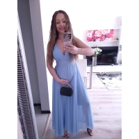 Sukienka JULIETA MAXI elegancka błękit 36-42