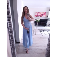 Sukienka JULIETA MAXI elegancka błękit 36-42