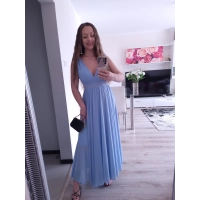 Sukienka JULIETA MAXI elegancka błękit 36-42