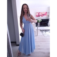 Sukienka JULIETA MAXI elegancka błękit 36-42
