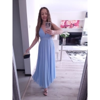 Sukienka JULIETA MAXI elegancka błękit 36-42