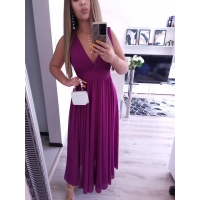 Sukienka JULIETTA MAXI elegancka soczysta śliwka