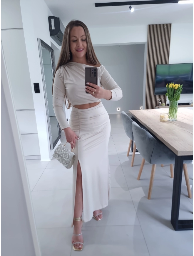 Sukienka SABRINA MAXI kremowa 38 40 42