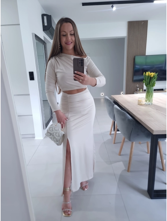Sukienka SABRINA MAXI kremowa 38 40 42