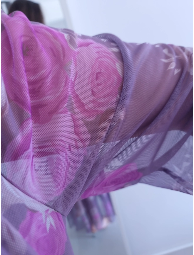 Sukienka OLENA MAXI taliowana siateczkowa XS S M L