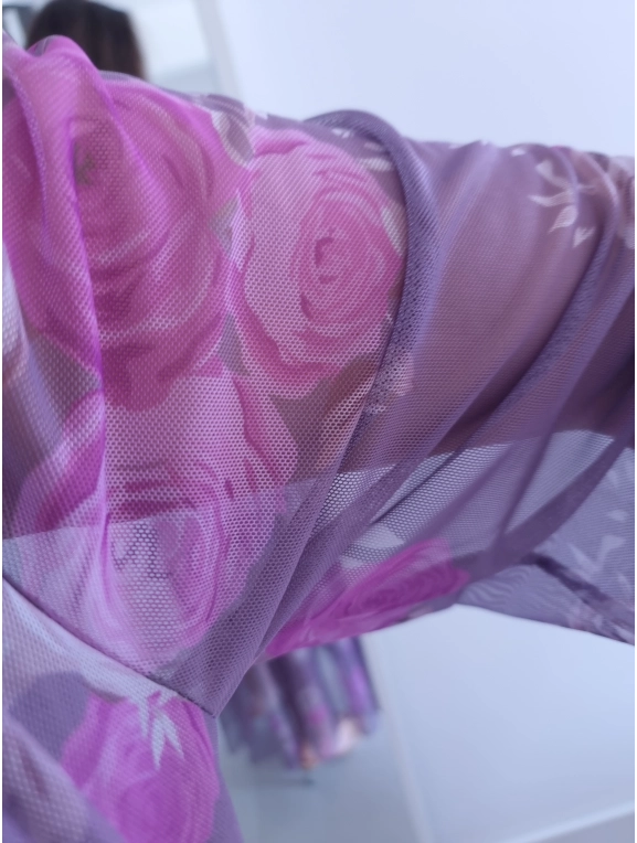 Sukienka OLENA MAXI taliowana siateczkowa XS S M L