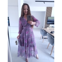 Sukienka OLENA MAXI taliowana siateczkowa XS S M L