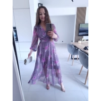 Sukienka OLENA MAXI taliowana siateczkowa XS S M L