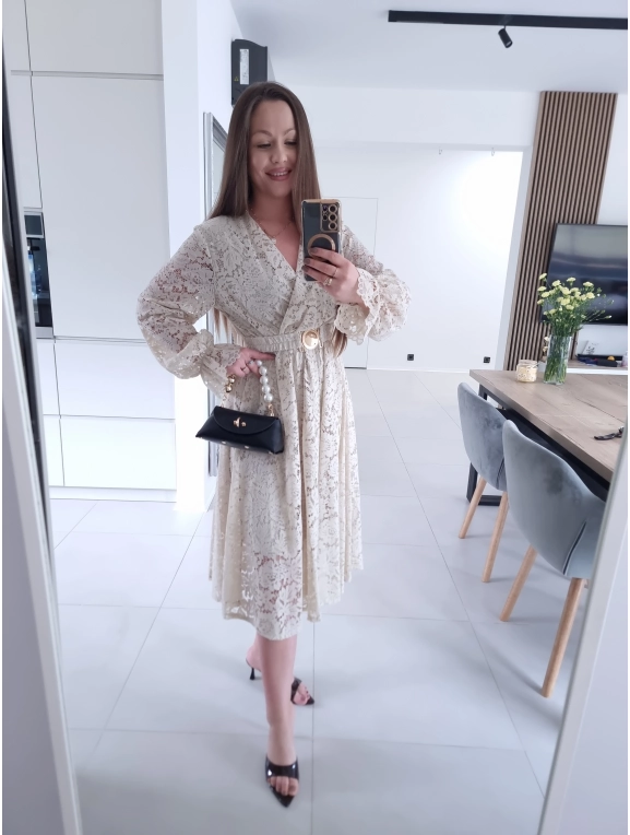 Sukienka MIDI GLAM koronkowa  42-46 XL XXL PLUS SIZE