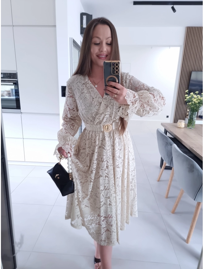 Sukienka MIDI GLAM koronkowa  42-46 XL XXL PLUS SIZE