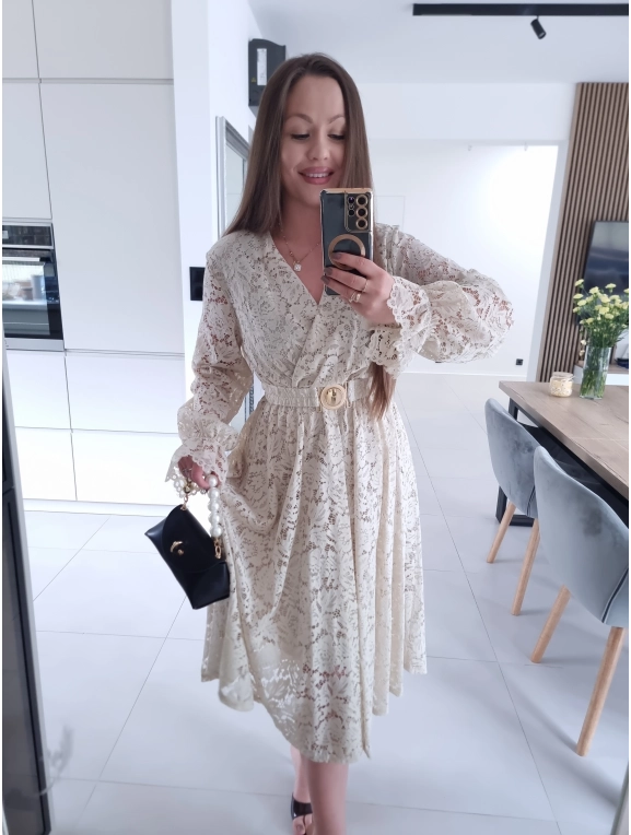 Sukienka MIDI GLAM koronkowa  42-46 XL XXL PLUS SIZE