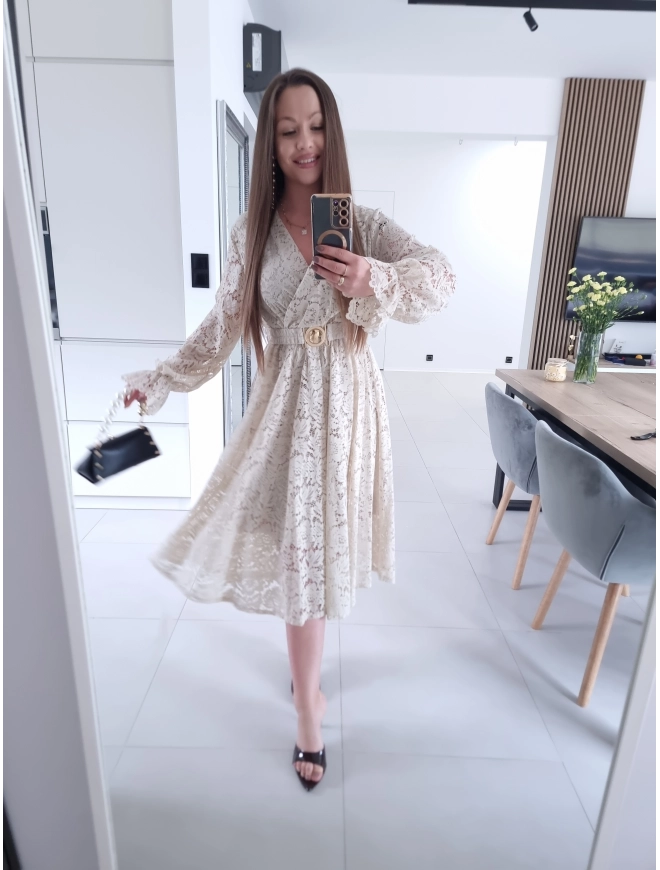 Sukienka MIDI GLAM koronkowa  42-46 XL XXL PLUS SIZE
