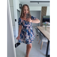 Sukienka RIJA granat  M L XL z lnem