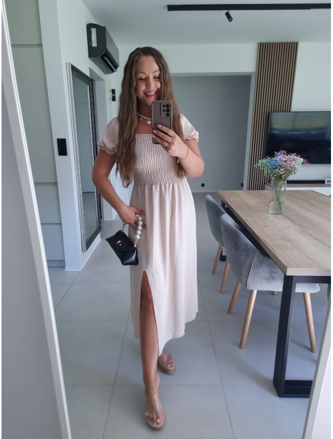 Sukienka ELENA beż S M L XL