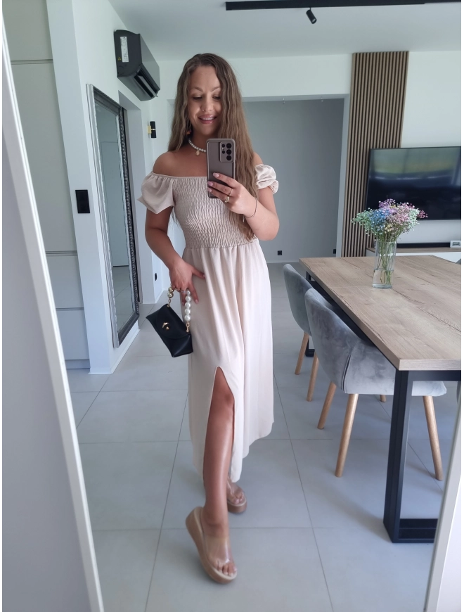 Sukienka ELENA beż S M L XL