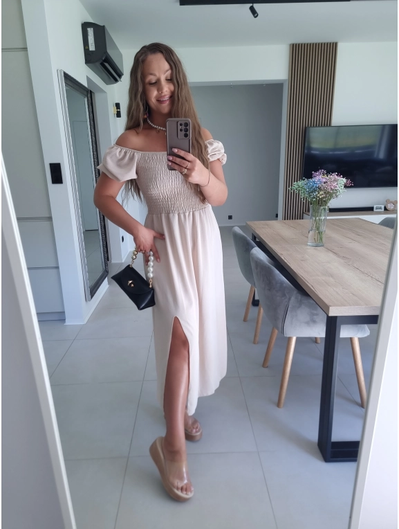 Sukienka ELENA beż S M L XL