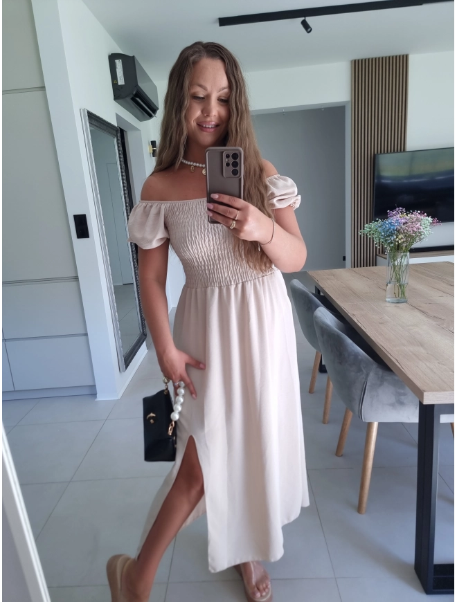 Sukienka ELENA beż S M L XL