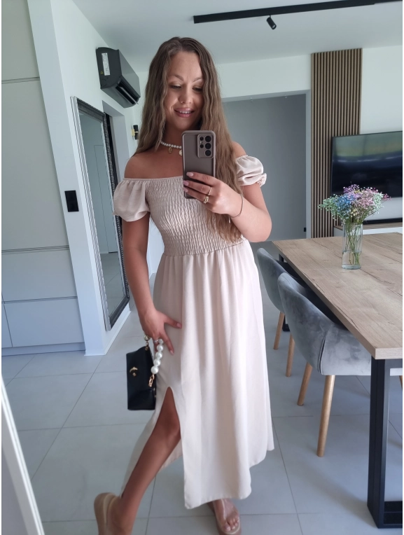 Sukienka ELENA beż S M L XL