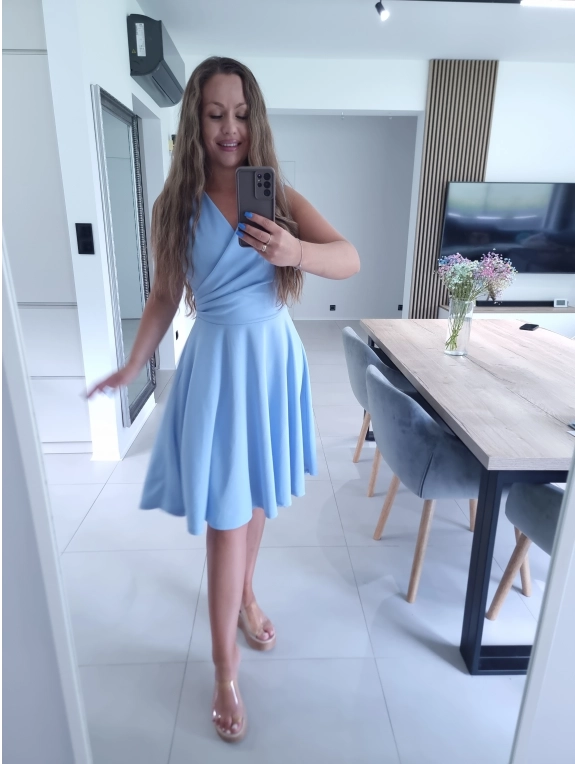 Sukienka PRETTY WOMAN błękit długi tył