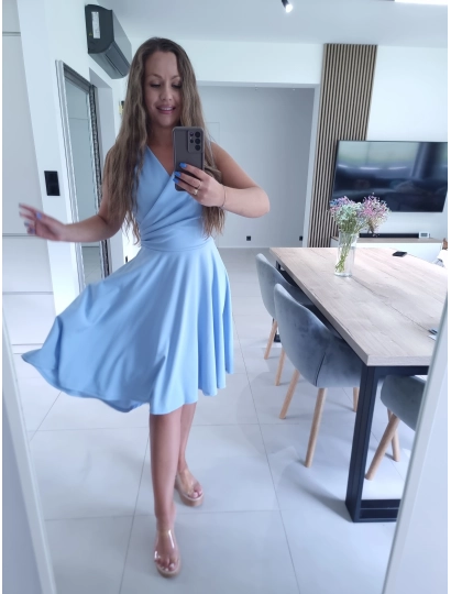 Sukienka PRETTY WOMAN błękit długi tył