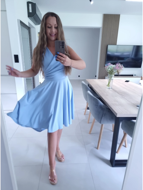 Sukienka PRETTY WOMAN błękit długi tył
