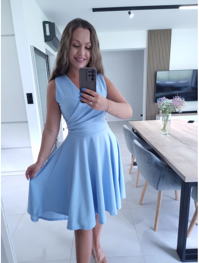 Sukienka PRETTY WOMAN błękit długi tył