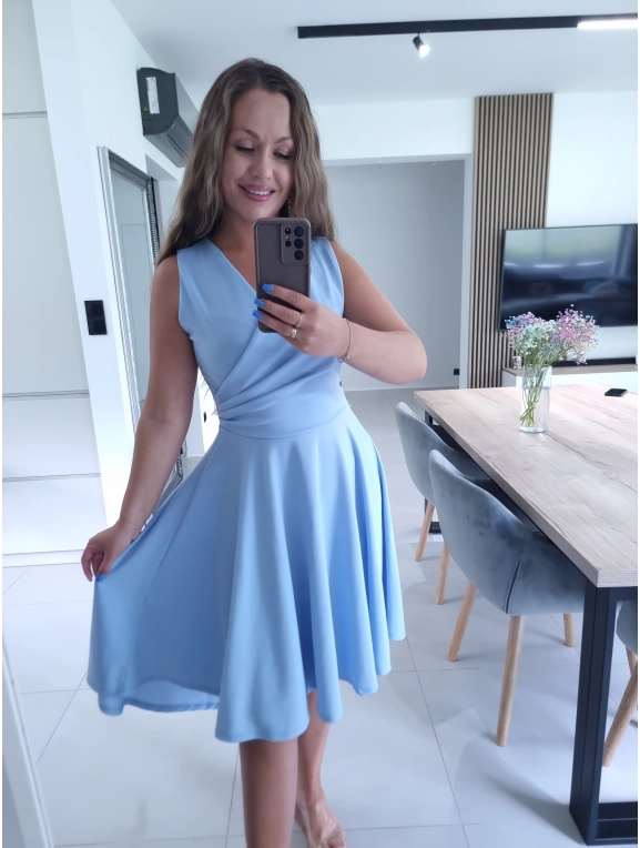 Sukienka PRETTY WOMAN błękit długi tył
