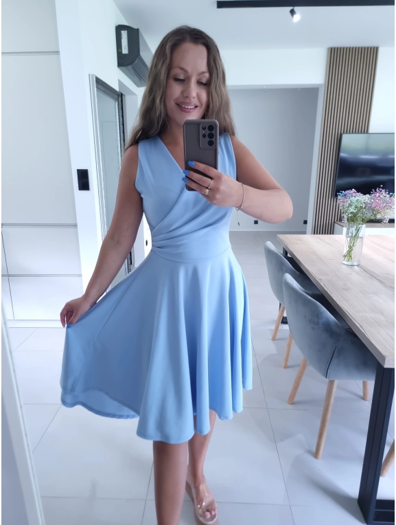 Sukienka PRETTY WOMAN błękit długi tył