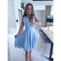 Sukienka PRETTY WOMAN błękit długi tył