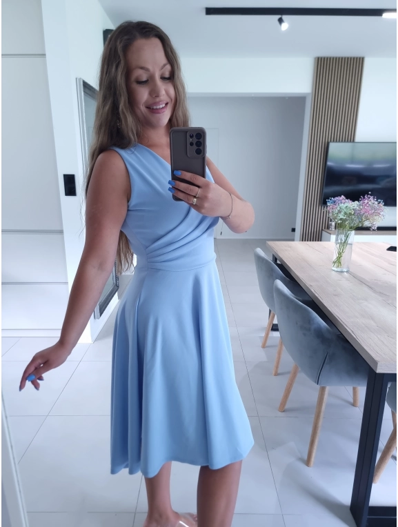 Sukienka PRETTY WOMAN błękit długi tył