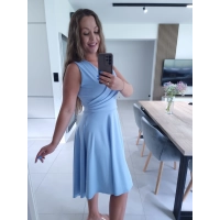 Sukienka PRETTY WOMAN błękit długi tył