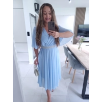Sukienka DALIA z paskiem błękit M L XL