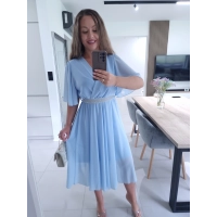 Sukienka DALIA z paskiem błękit M L XL