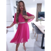 Sukienka DALIA z paskiem FUKSJA M L XL