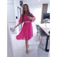 Sukienka DALIA z paskiem FUKSJA M L XL