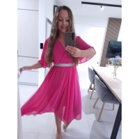 Sukienka DALIA z paskiem FUKSJA M L XL