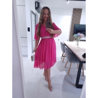 Sukienka DALIA z paskiem FUKSJA M L XL