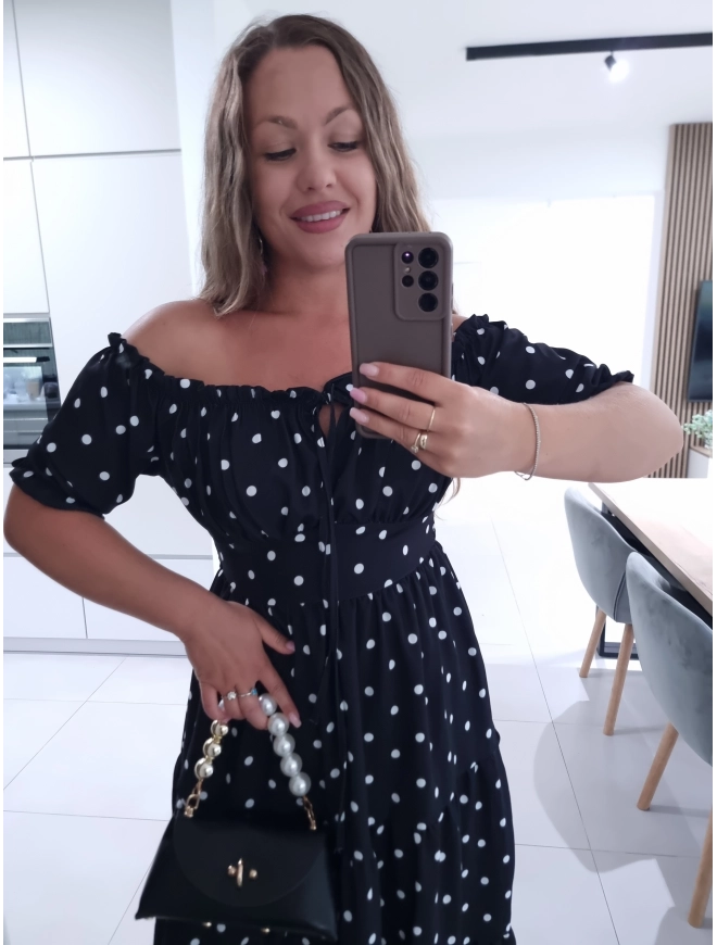 Sukienka midi w grochy JANA