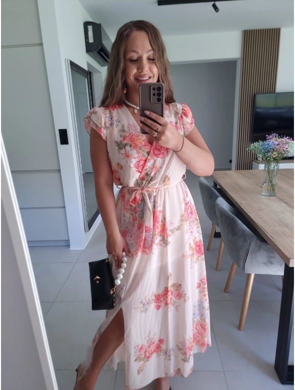 Sukienka maxi VERA kremowa L XL XXL