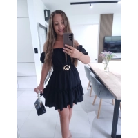 Sukienka LORA czarna z paskiem
