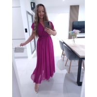 Sukienka AMARENO MAXI L XL XXL elegancka śliwka