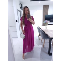 Sukienka AMARENO MAXI L XL XXL elegancka śliwka