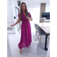 Sukienka AMARENO MAXI L XL XXL elegancka śliwka