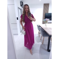 Sukienka AMARENO MAXI L XL XXL elegancka śliwka