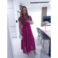 Sukienka AMARENO MAXI L XL XXL elegancka śliwka