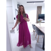 Sukienka AMARENO MAXI L XL XXL elegancka śliwka