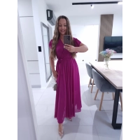 Sukienka AMARENO MAXI L XL XXL elegancka śliwka