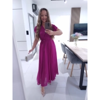 Sukienka AMARENO MAXI L XL XXL elegancka śliwka