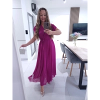 Sukienka AMARENO MAXI L XL XXL elegancka śliwka
