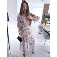 Sukienka OLENA MAXI taliowana siateczkowa XS S M L